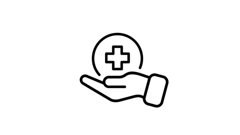 Man sieht ein Piktogramm einer Hand, welche auf ih