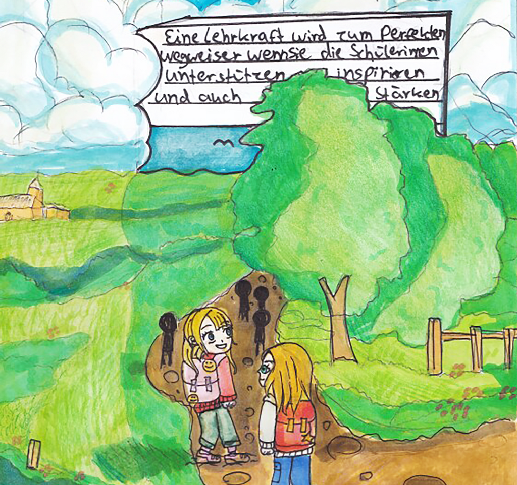 Nina Zelenak, R7c, Gisela-Schulen, Kunstwerk "ohne Titel" (Im Flur zum MakerSpace)