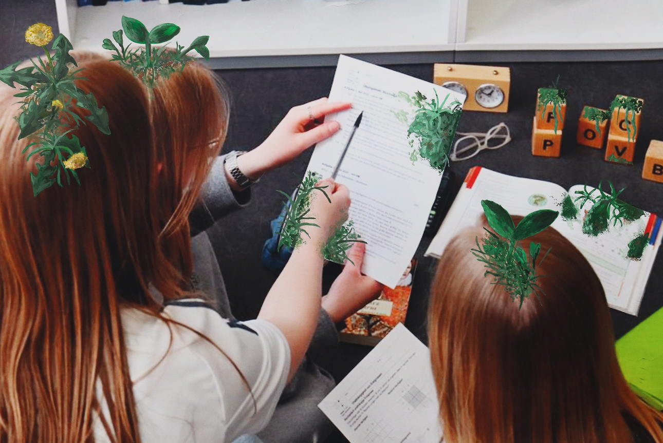 Verschiedene K&uuml;nstler, F11Ga1, Gustav von Schl&ouml;r-Schule (FOS/BOS), Kunstwerk "Bl&uuml;hendes Wissen" (Animation EG)
