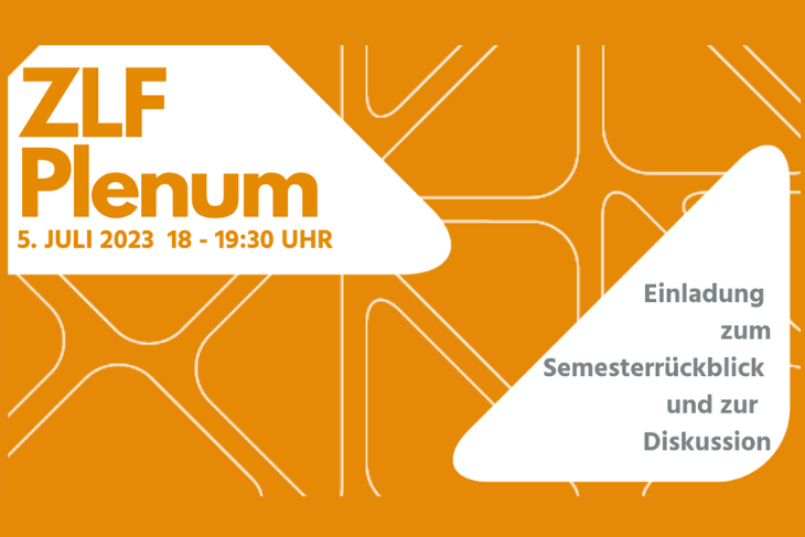 Einladungskarte zum ZLF-Plenum am 05. Juli 2023 von 18 bis 19:30 Uhr.