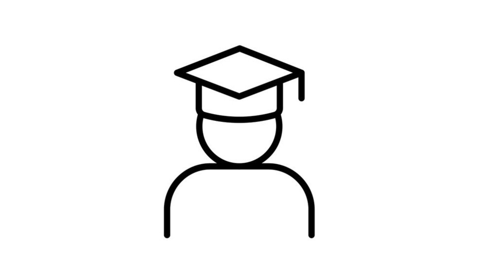 Piktogramm einer Figur mit Doktorhut