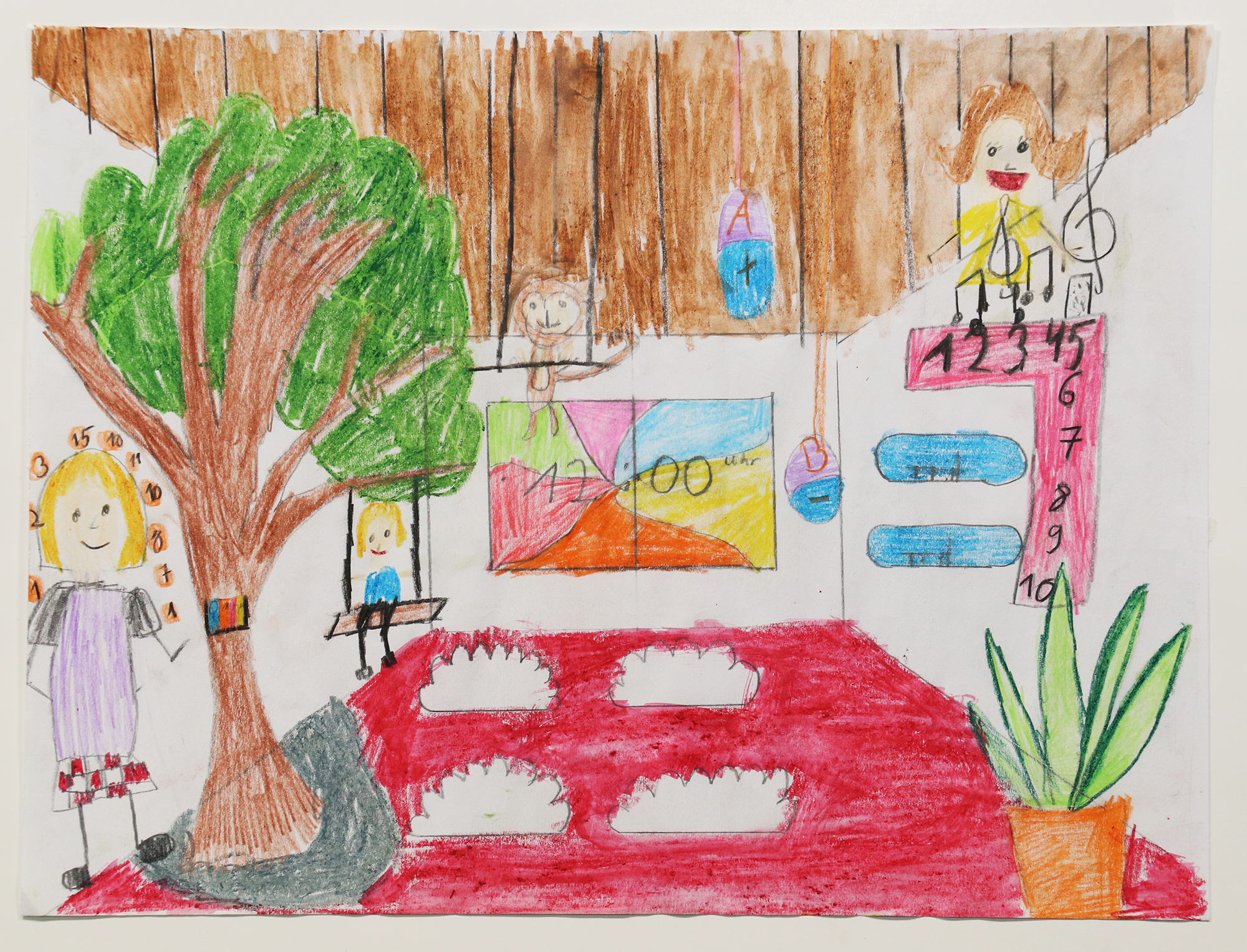 Maximilian Lang, 4a, Kunstgrundschule Haidenhof, Kunstwerk "Meine Lieblingslehrkraft" (Hängt Treppenhaus 4. Stock)