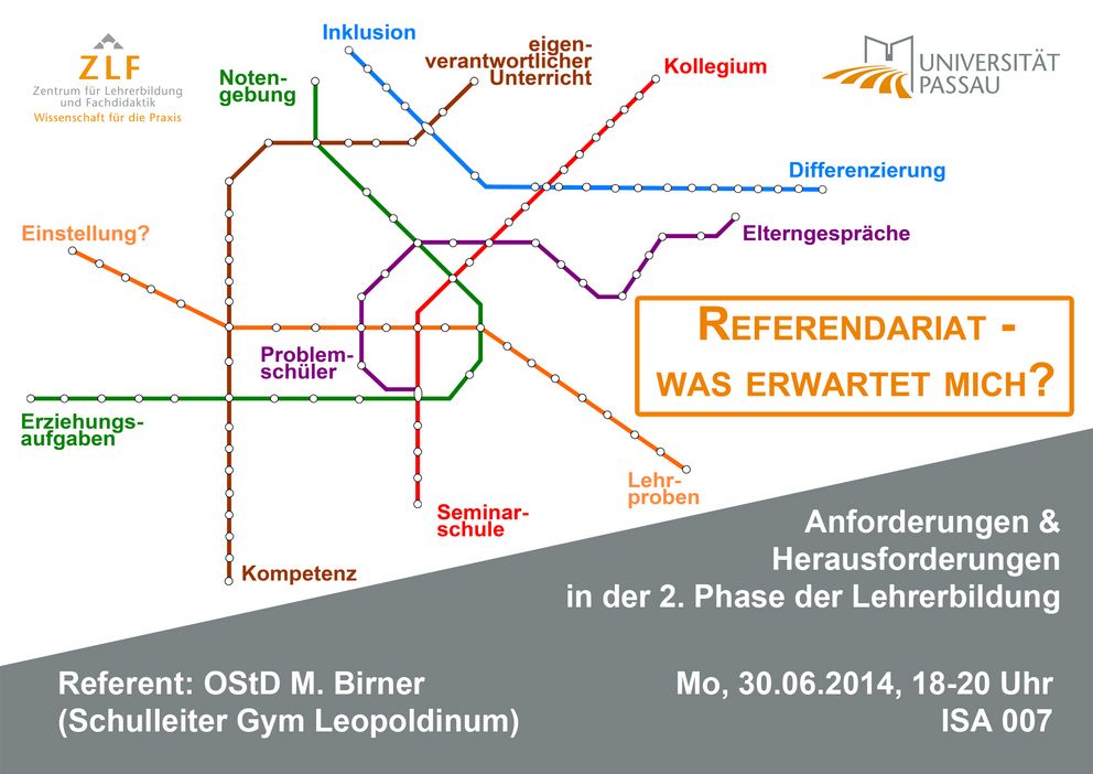 Plakat des Vortrags "Referendariat - Was erwartet mich?"